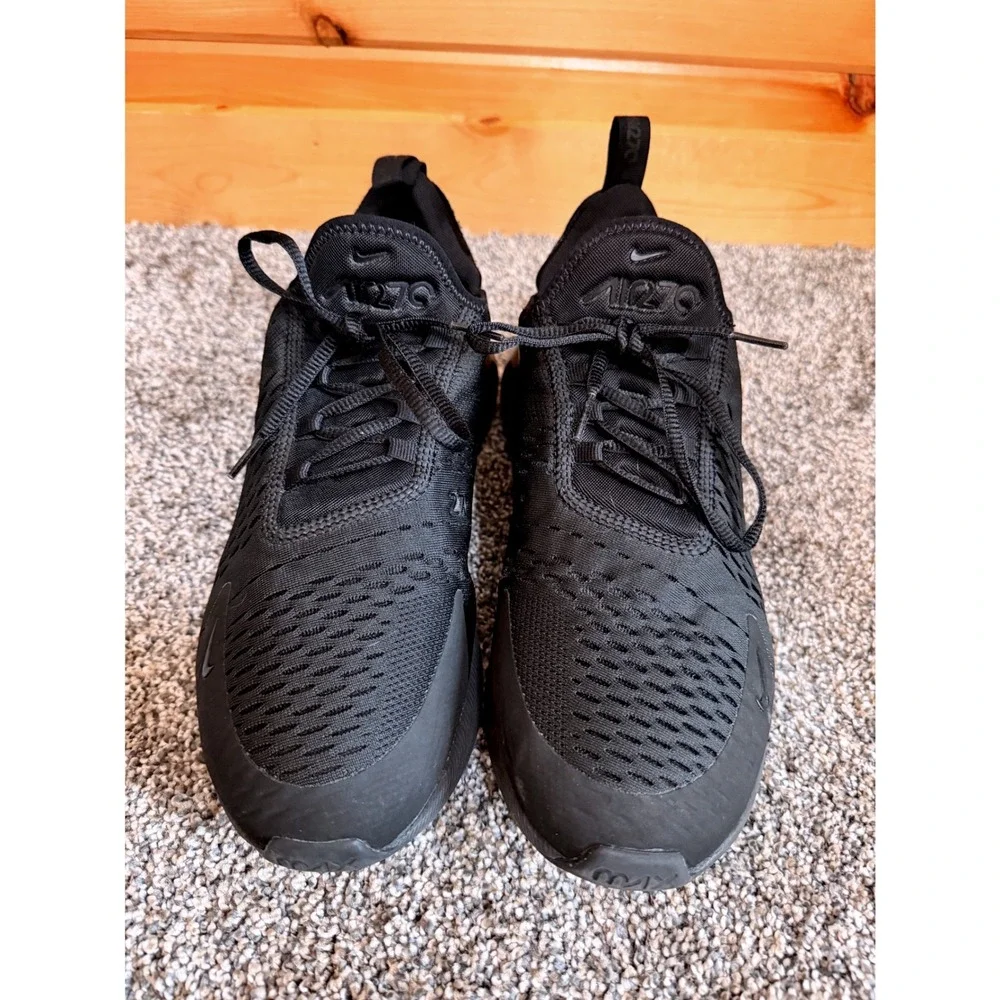 Nike Air Max 270 Triple Black Womens Sneakers AH6789-006 Size 12